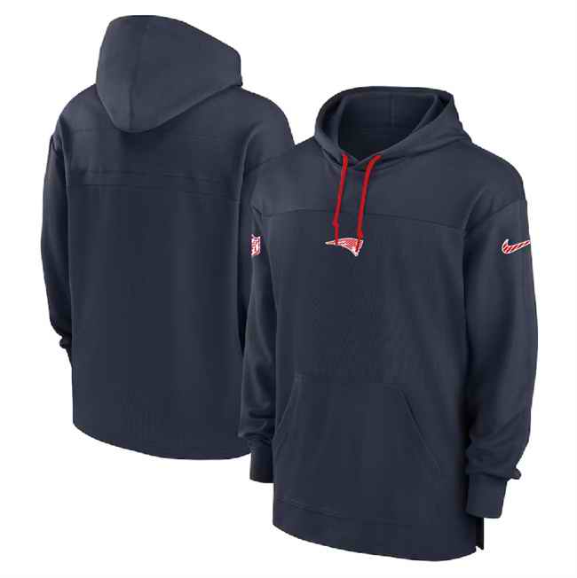 Men's New England Patriots Navy Performance Pullover Hoodie